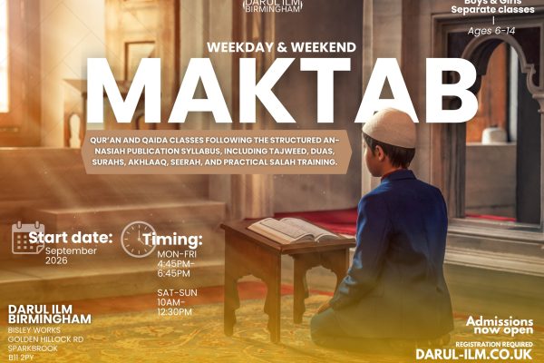Weekday Maktab Classes Onsite